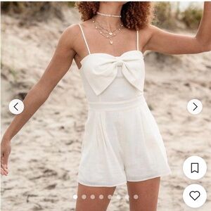 White Bow Detail Romper